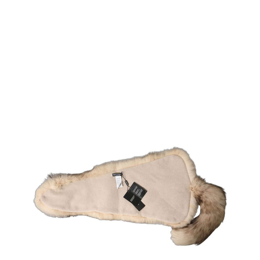 Dolce & Gabbana Brown Frost Fox Fur Neck Warmer Winter Scarf