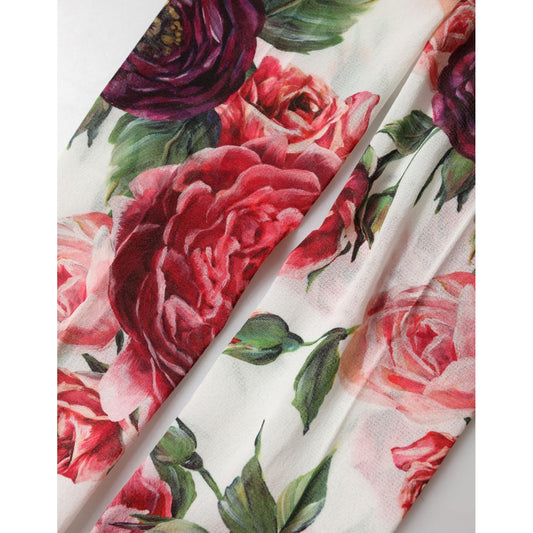 Dolce & Gabbana White Nylon Floral Print Tights Stockings Socks