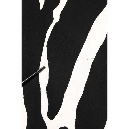 Dolce & Gabbana Black White Zebra Print Viscose Mini Dress