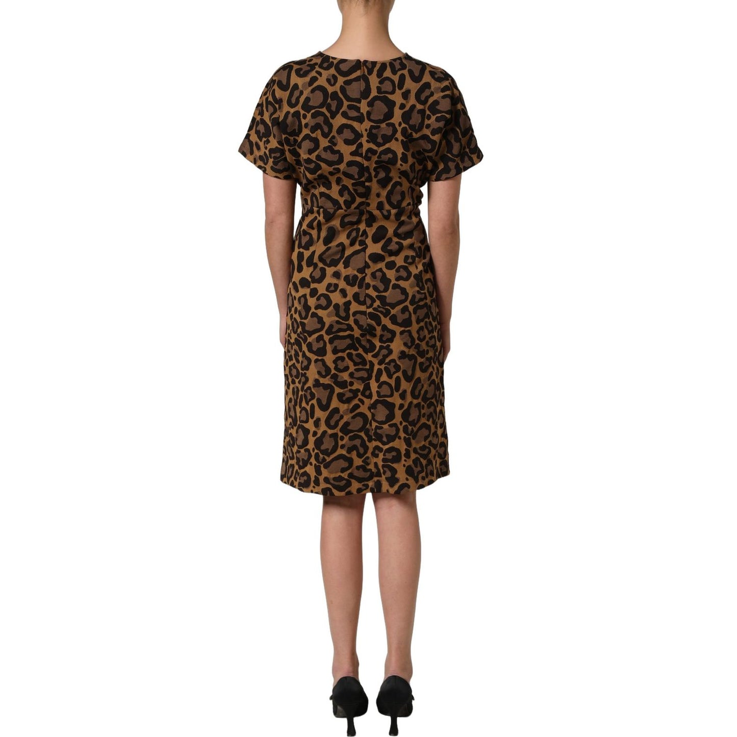Dolce & Gabbana Brown LeopardPrint Flared A-line Mini Dress