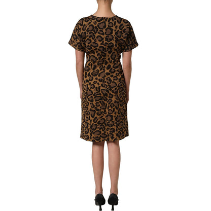 Dolce & Gabbana Brown LeopardPrint Flared A-line Mini Dress