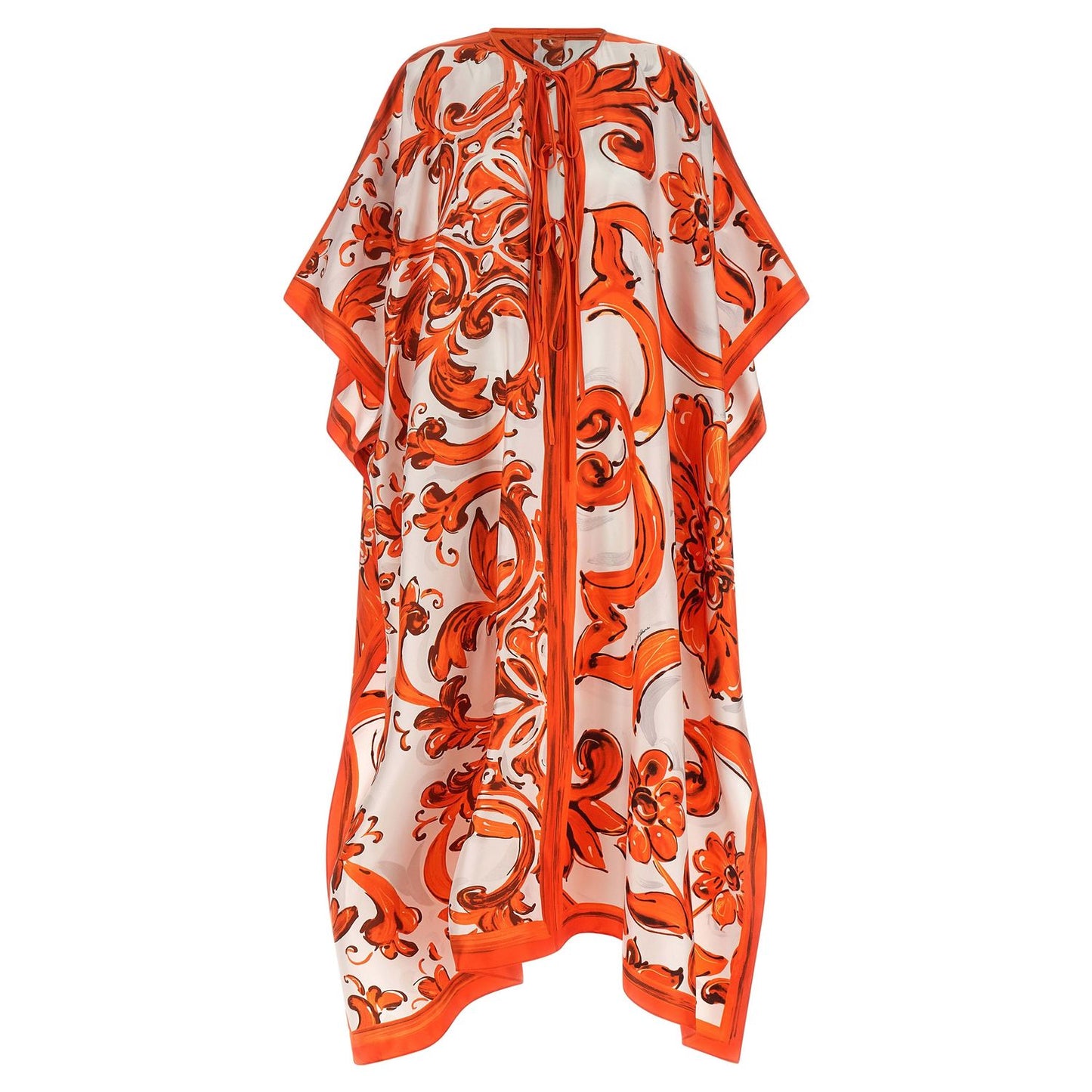Dolce & Gabbana Orange Silk Long Dress