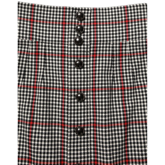 Dolce & Gabbana Gray Checkered High Waist A-line Mini Skirt