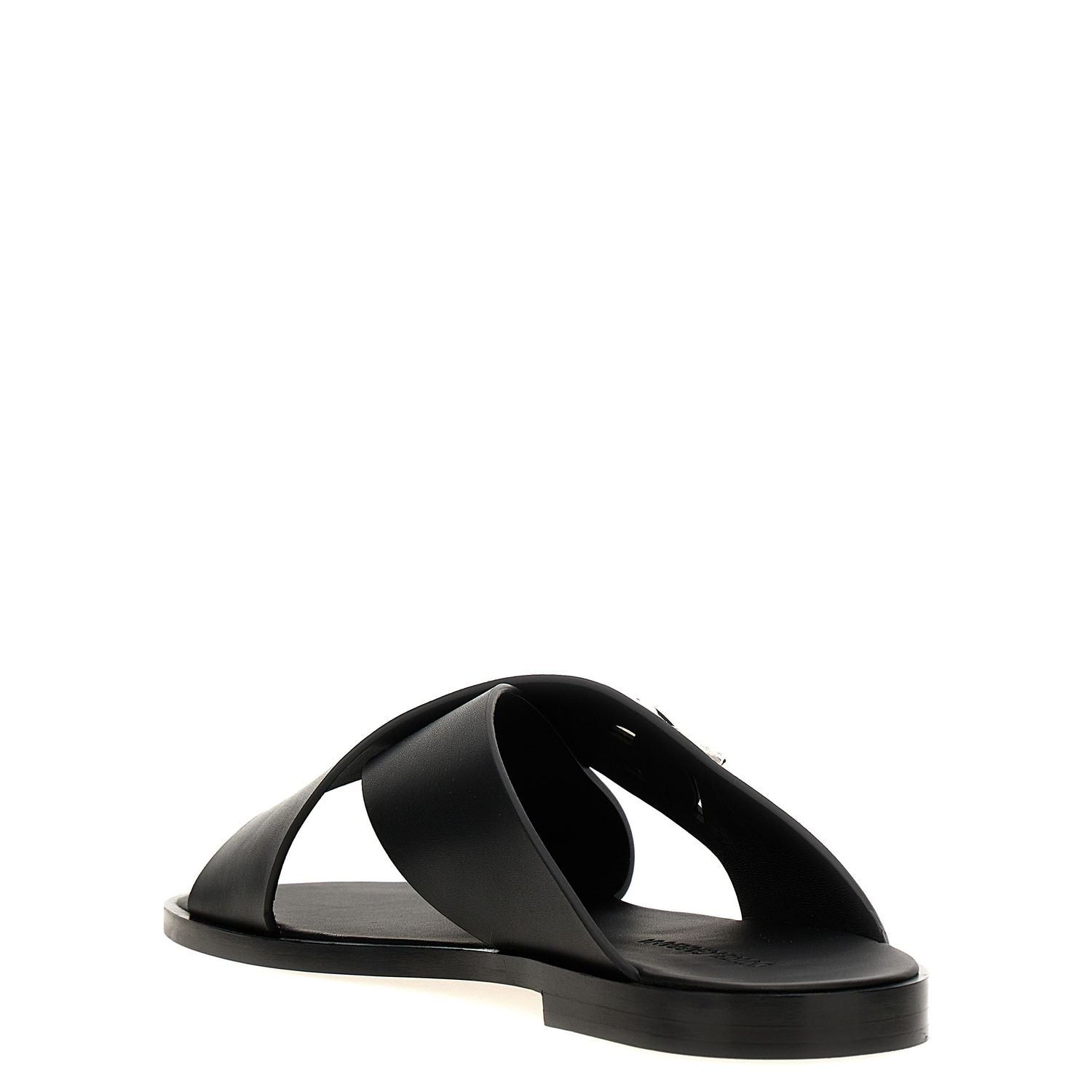Dolce & Gabbana Black Calfskin Slides