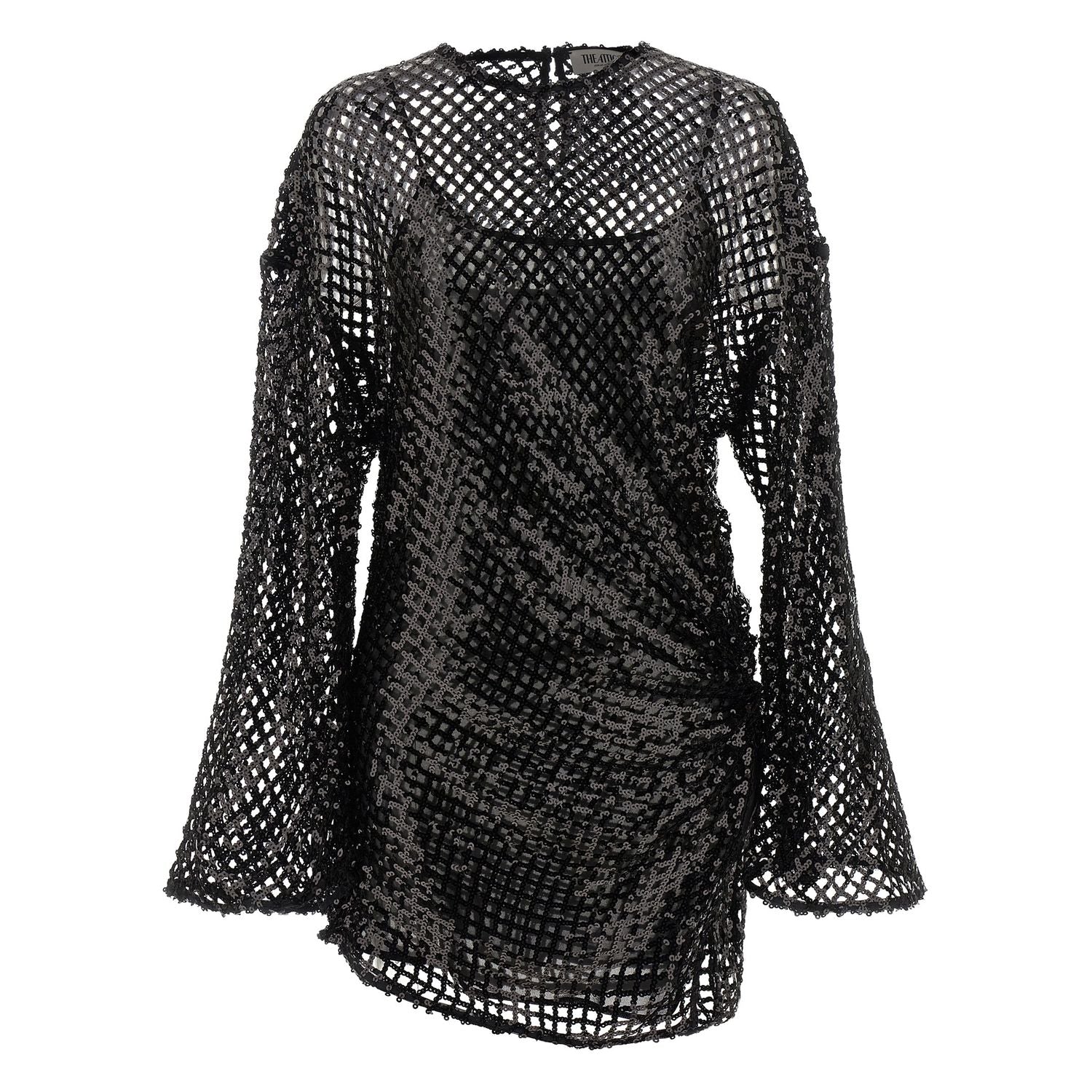 The Attico Black Polyester Short Dress