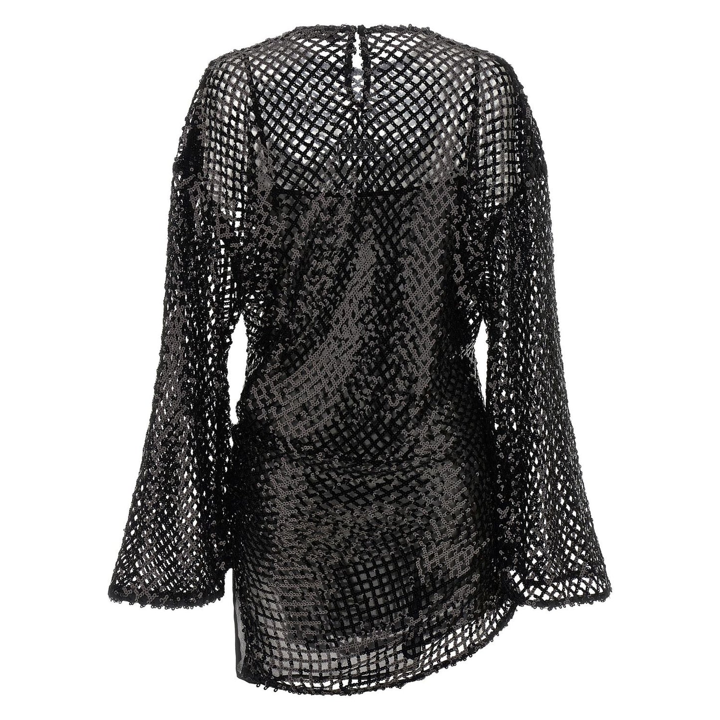 The Attico Black Polyester Short Dress