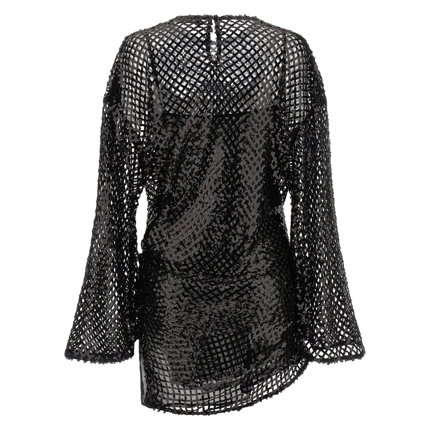 The Attico Black Polyester Short Dress