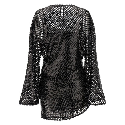 The Attico Black Polyester Short Dress