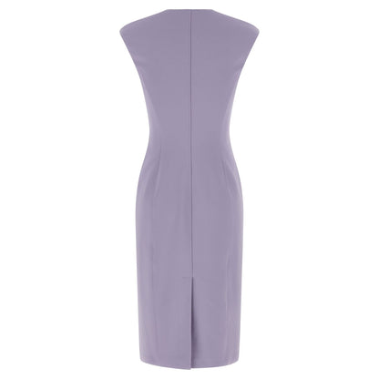 Elisabetta Franchi Purple Polyester Midi Dress