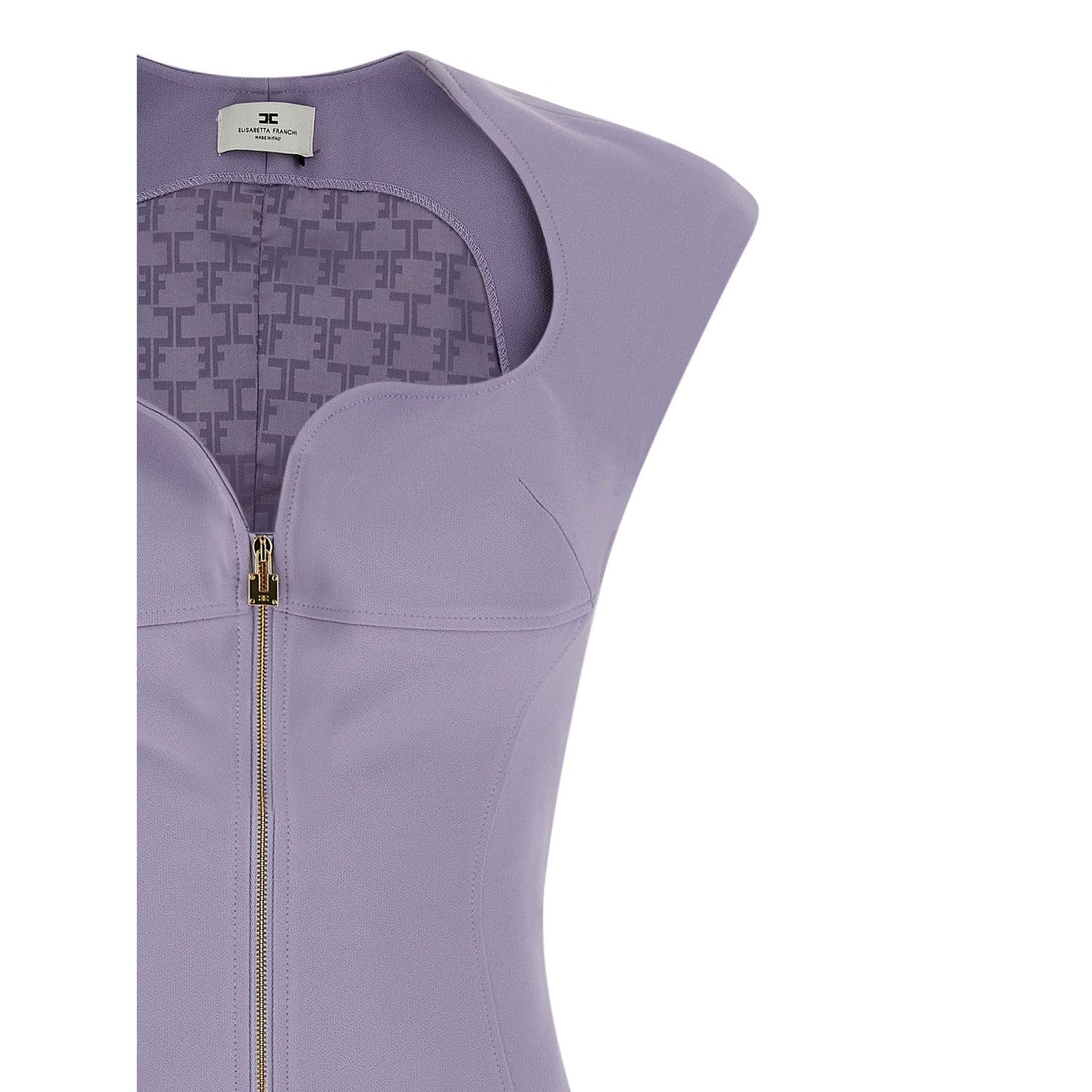 Elisabetta Franchi Purple Polyester Midi Dress