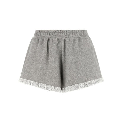 Ganni Gray Organic Cotton Bermuda Shorts