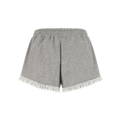 Ganni Gray Organic Cotton Bermuda Shorts