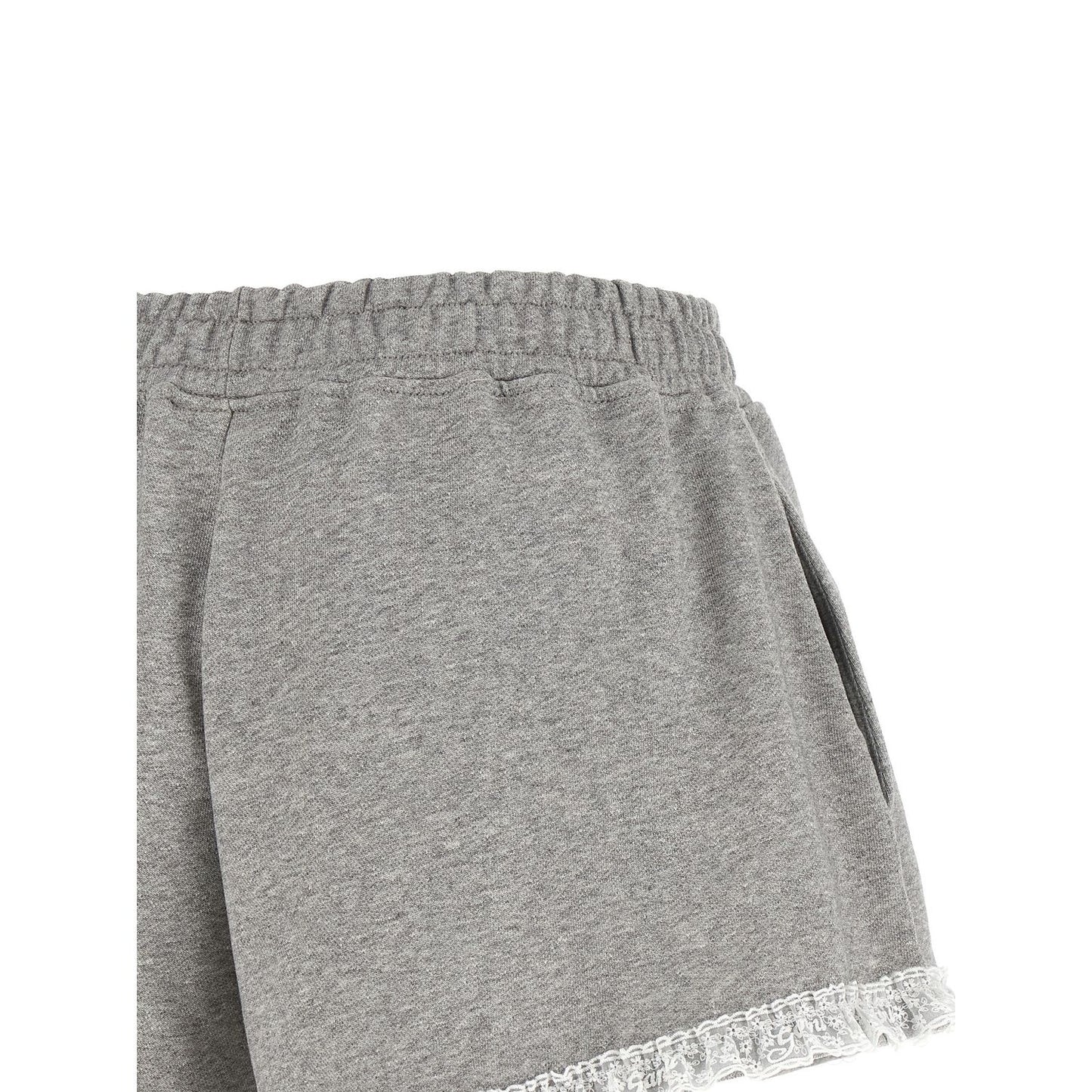 Ganni Gray Organic Cotton Bermuda Shorts
