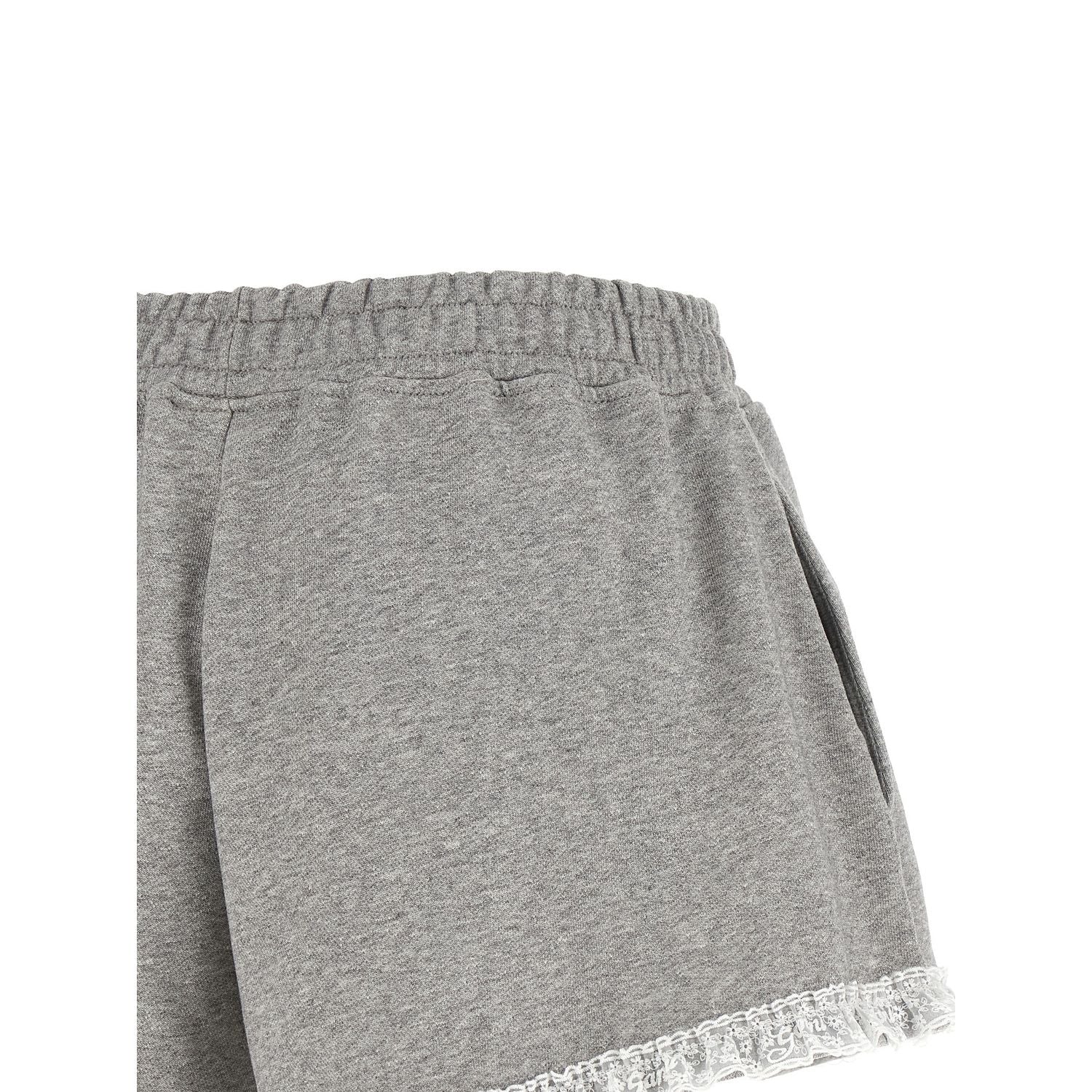 Ganni Gray Organic Cotton Bermuda Shorts