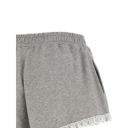 Ganni Gray Organic Cotton Bermuda Shorts