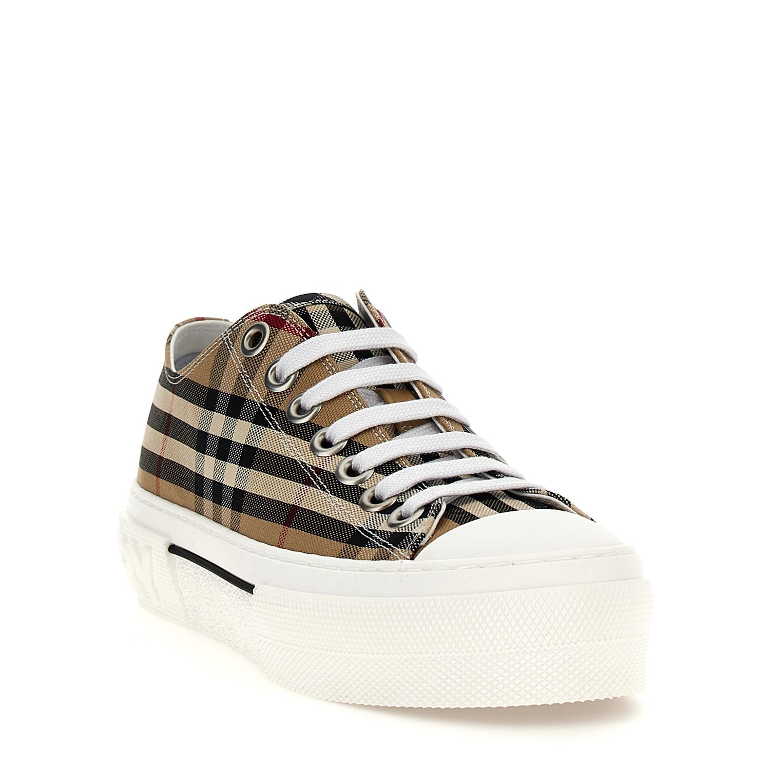 Burberry Beige Cotton Low Top Sneakers