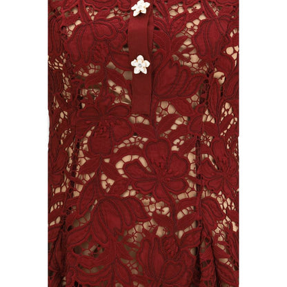 Self-Portrait Bordeaux Polyester Cocktail Dress