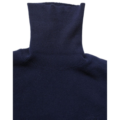 Dolce & Gabbana Blue Wool Knit Turtleneck Pullover Sweater