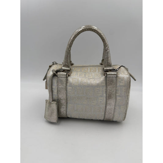 Fendi FENDI Mini Bauletto FF Zucchino Laminated Handbag