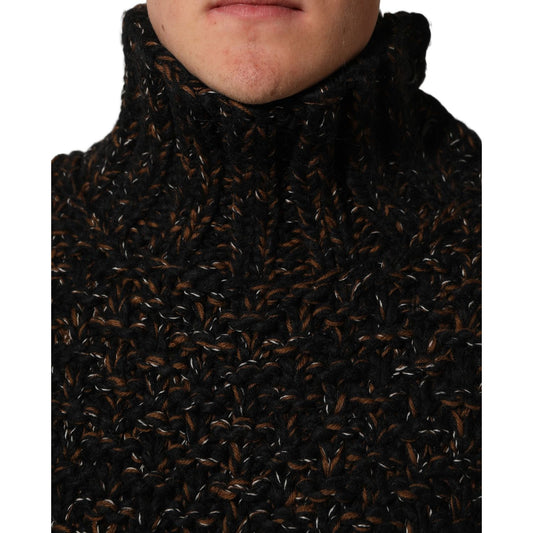Dolce & Gabbana Brown Wool Knit Turtleneck Pullover Sweater