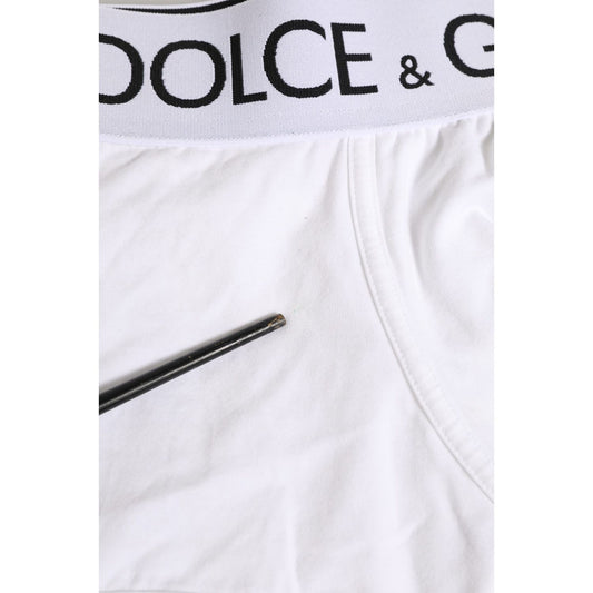 Dolce & Gabbana White Cotton Stretch Regular Boxer Underwear