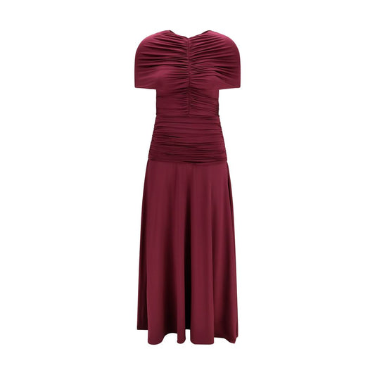 Self-Portrait Bordeaux Viscose Casual Dress