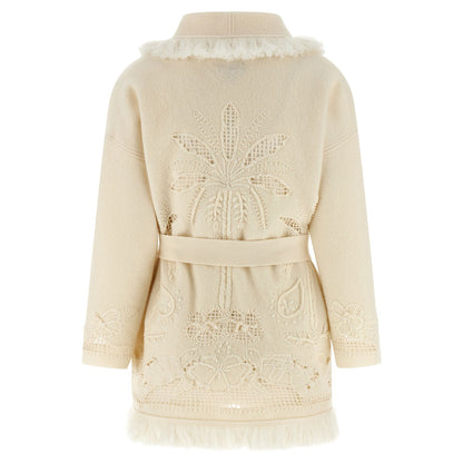 Alanui White Virgin Wool Cardigan