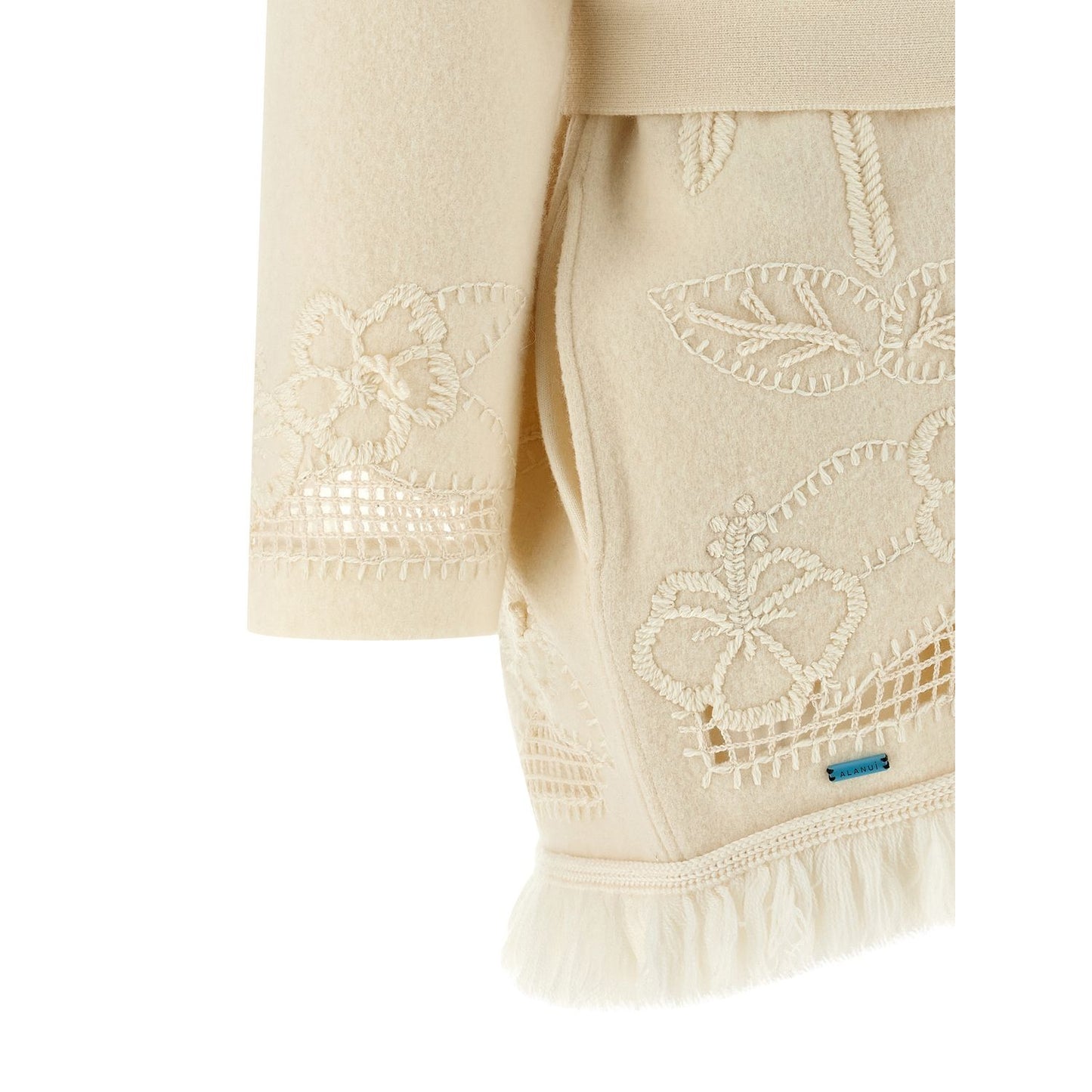 Alanui White Virgin Wool Cardigan
