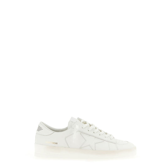Golden Goose White Cowhide Low Top Sneakers