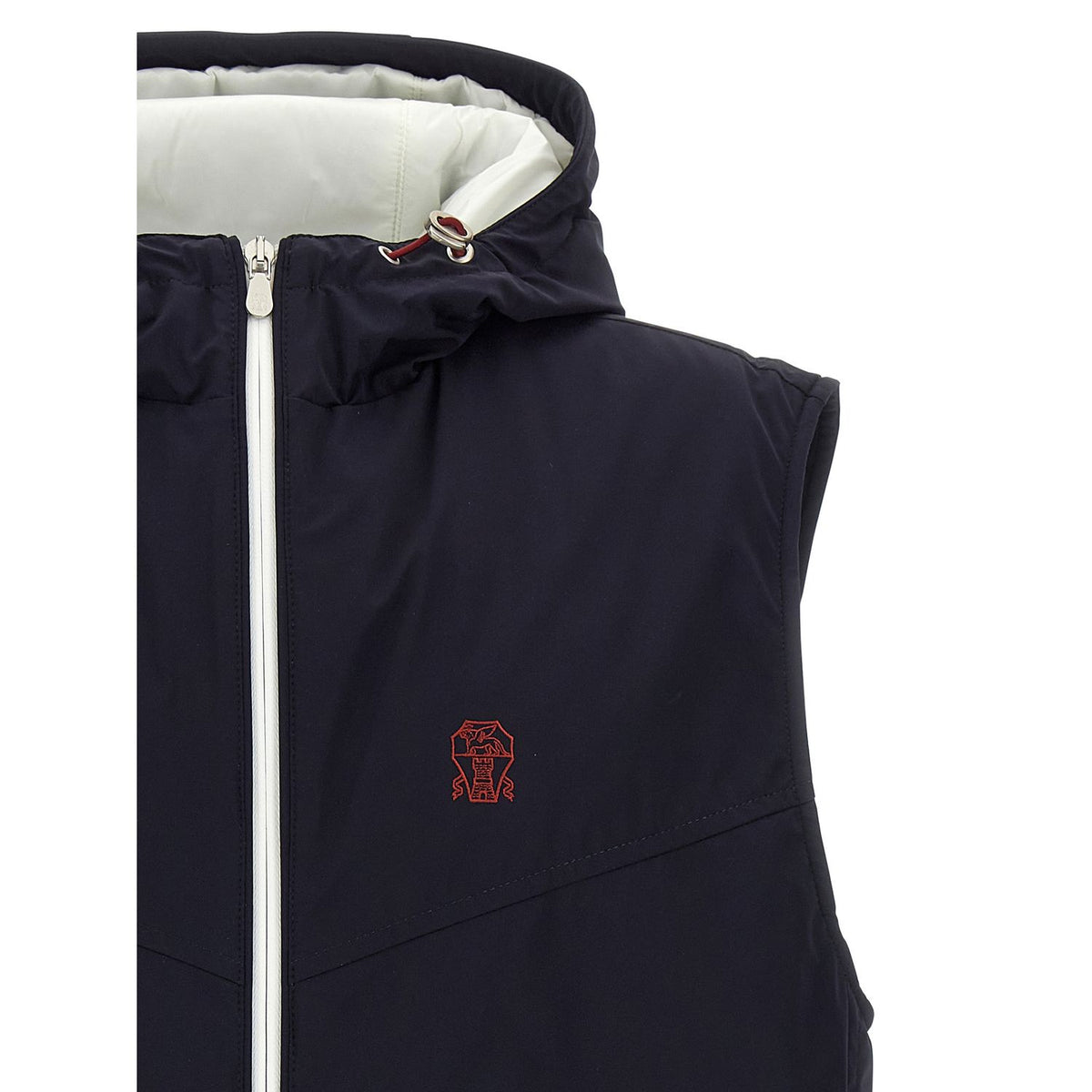 Brunello Cucinelli Blue Polyamide Sleeveless Jacket
