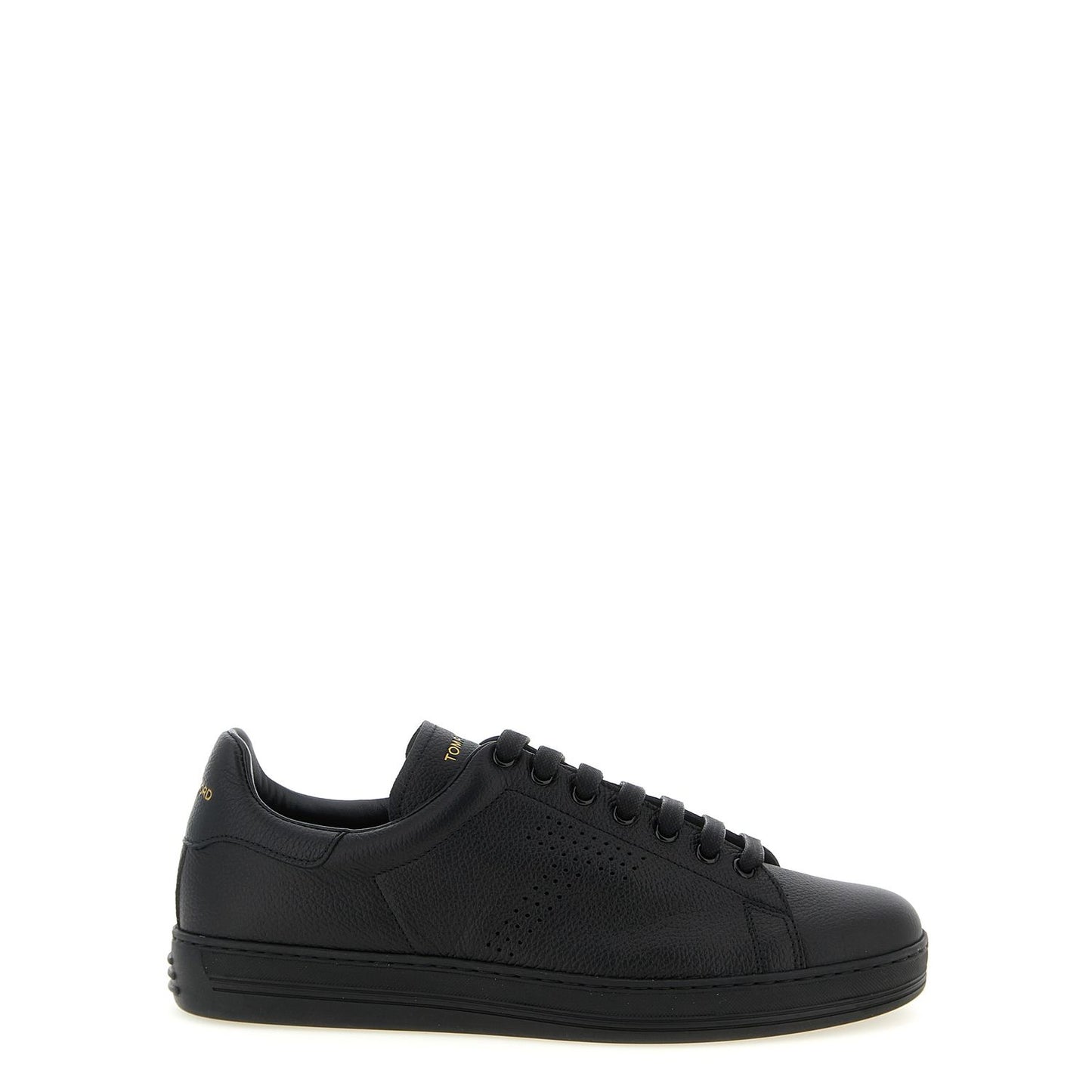 Tom Ford Black Leather Low Top Sneakers