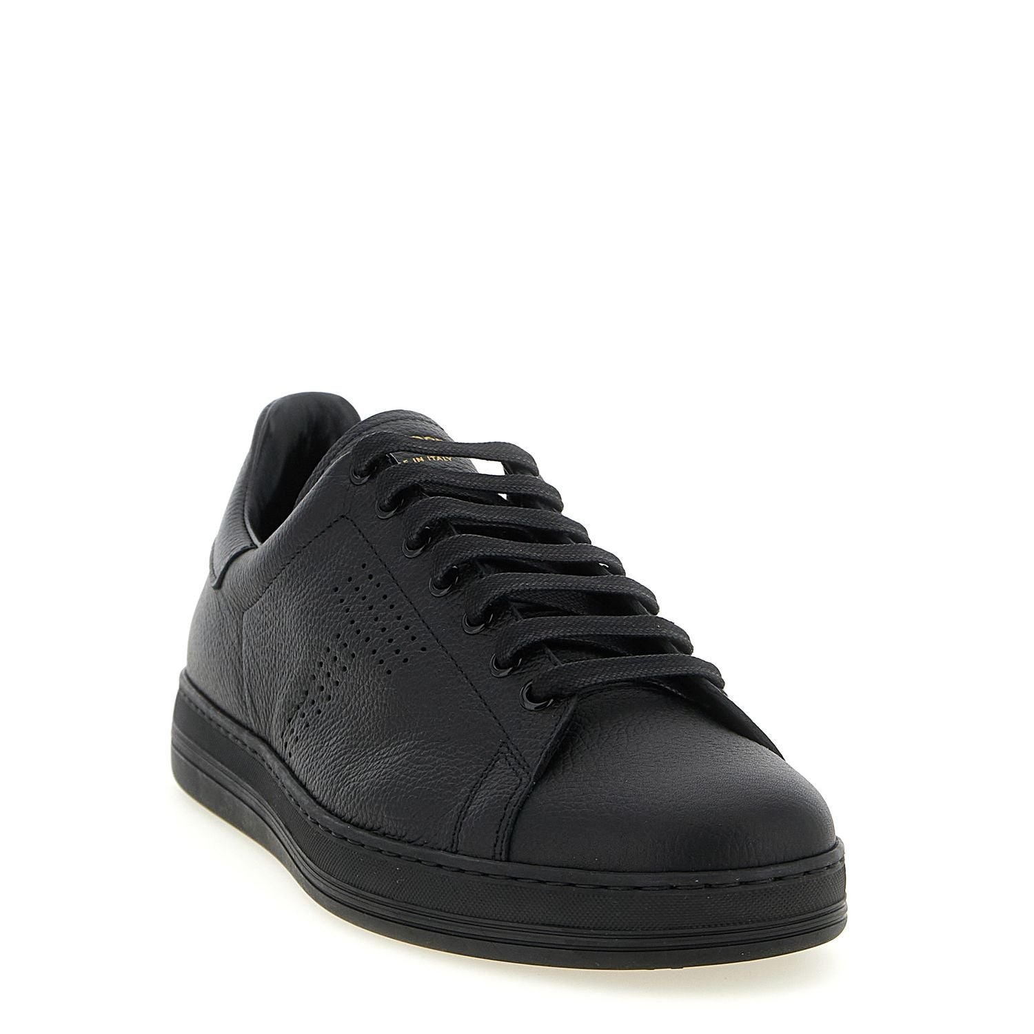 Tom Ford Black Leather Low Top Sneakers