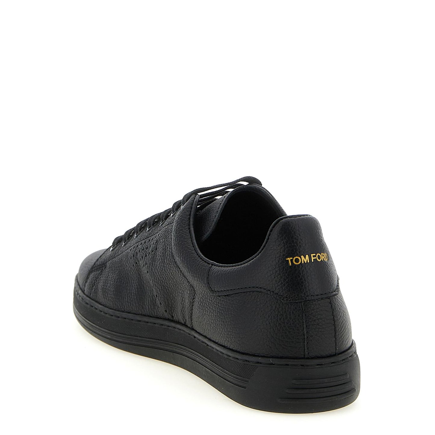 Tom Ford Black Leather Low Top Sneakers
