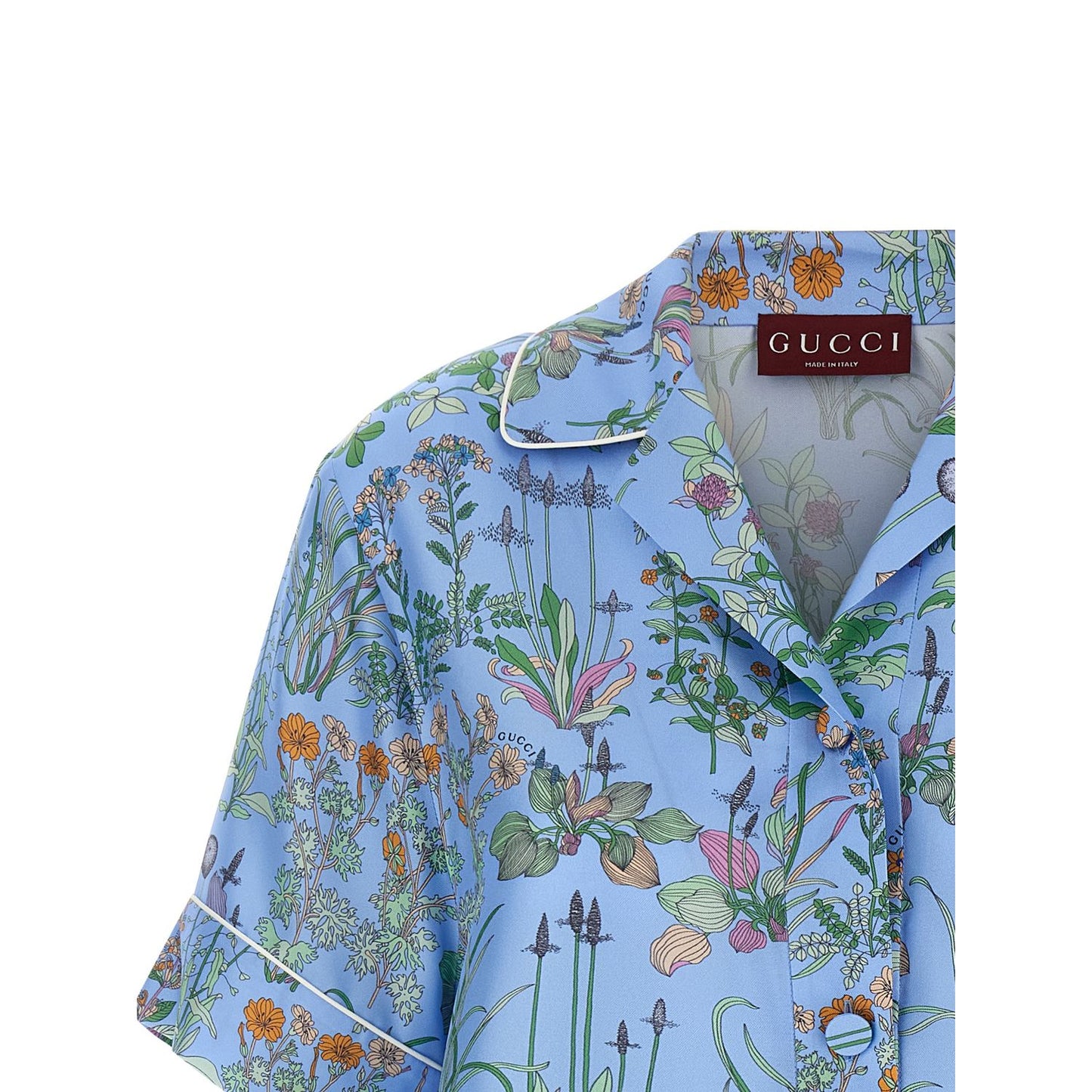 Gucci Blue Silk Blouse