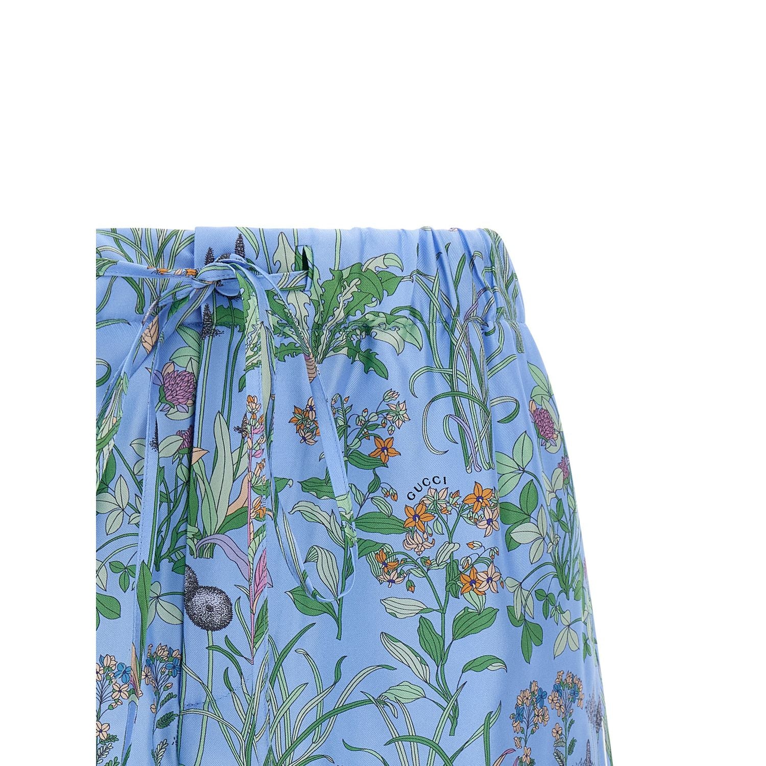 Gucci Blue Silk Bermuda Shorts