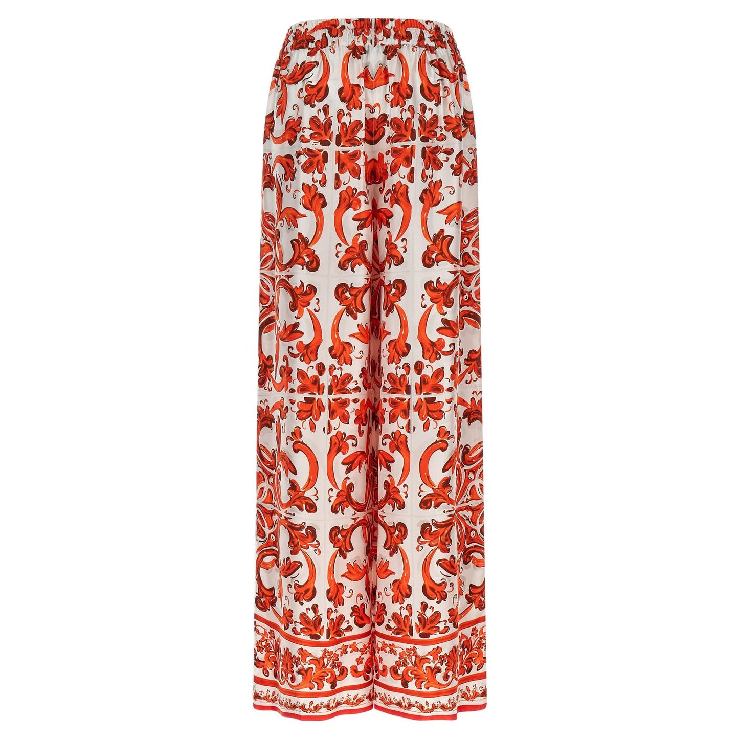 Dolce & Gabbana Orange Silk Flared Pants