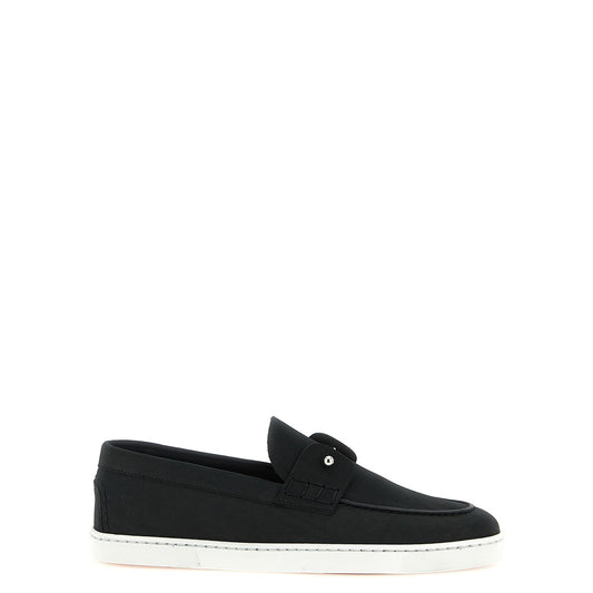 Christian Louboutin Black Calfskin Slip-On Loafers