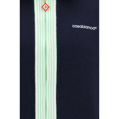 Casablanca Blue Wool Oves Aries Full-Length Jacket