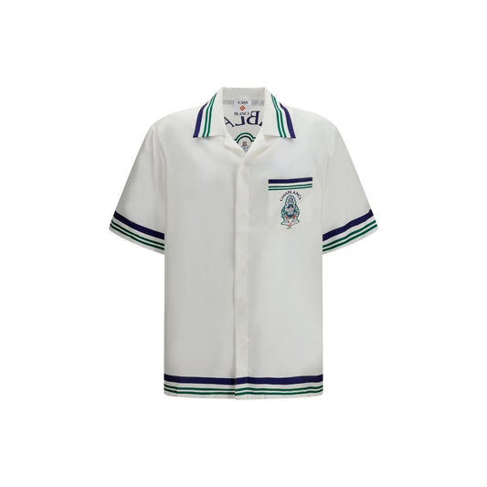 Casablanca White Silk Shortsleeve Shirt