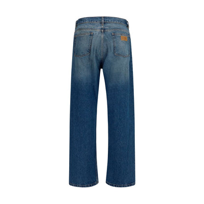 MM6 Blue Cotton Straight-Leg Jeans