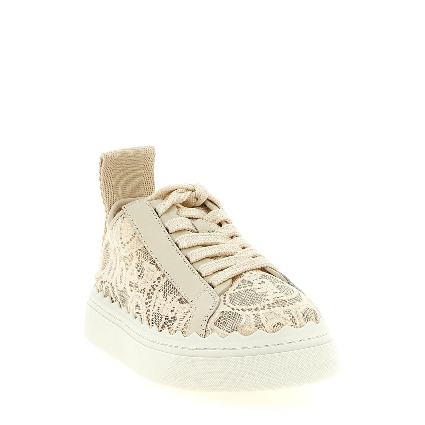 Chloé Beige Polyamide Low Top Sneakers