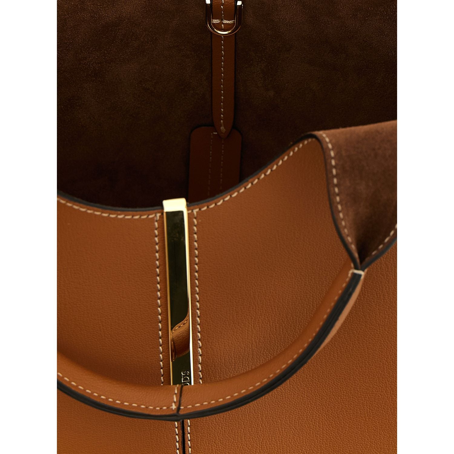 Tod's Brown Calfskin Tote Bag