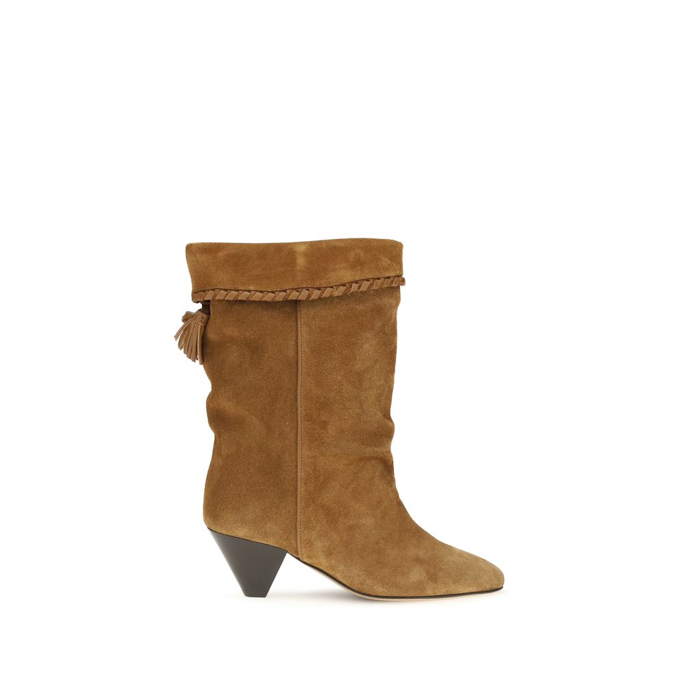Isabel Marant Brown Calf Leather Bos Taurus Flat Boots
