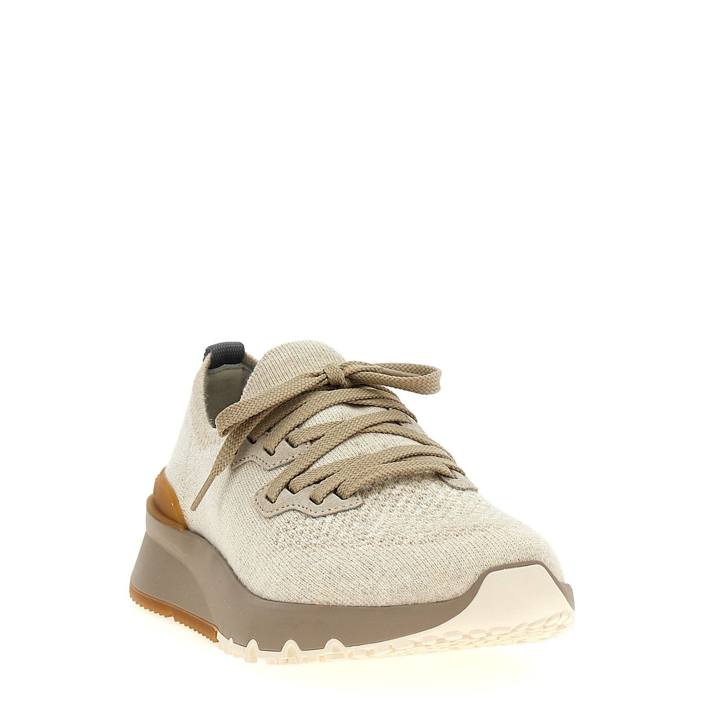 Brunello Cucinelli Beige Cotton Low Top Sneakers