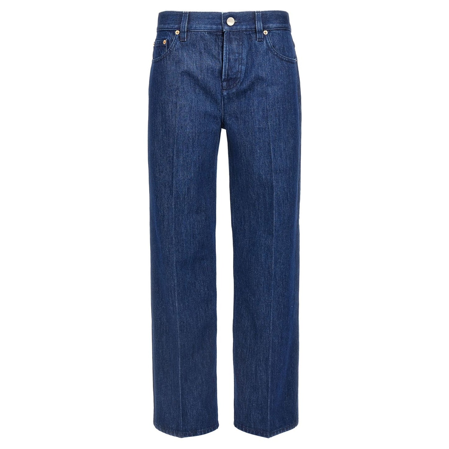 Gucci Blue Cotton Straight-Leg Jeans