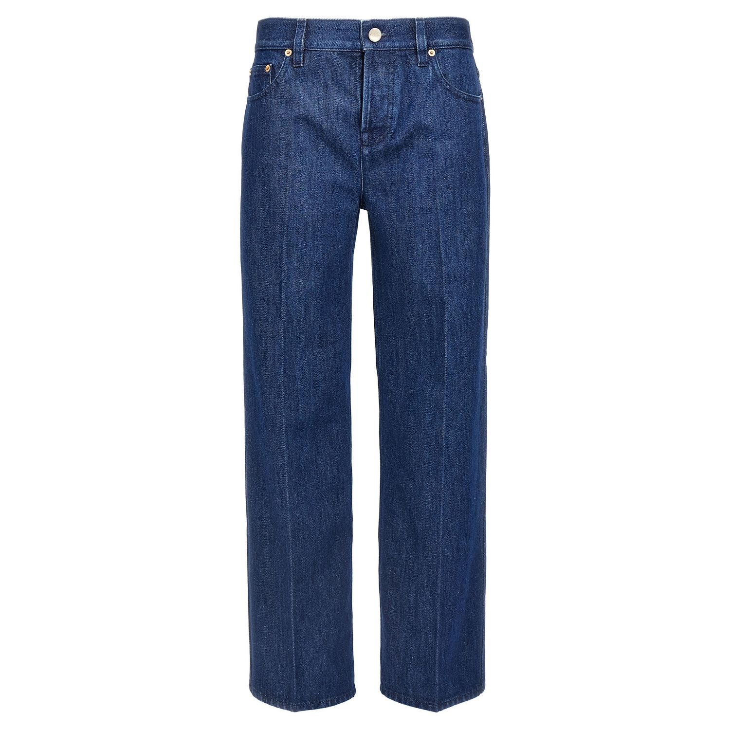 Gucci Blue Cotton Straight-Leg Jeans