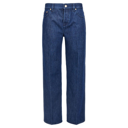 Gucci Blue Cotton Straight-Leg Jeans