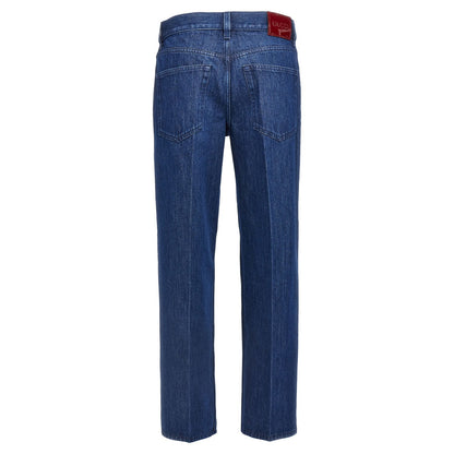 Gucci Blue Cotton Straight-Leg Jeans