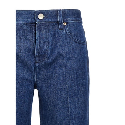 Gucci Blue Cotton Straight-Leg Jeans