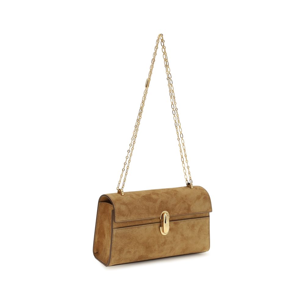 Savette Beige Calf Leather Bos Taurus Shoulder Bag